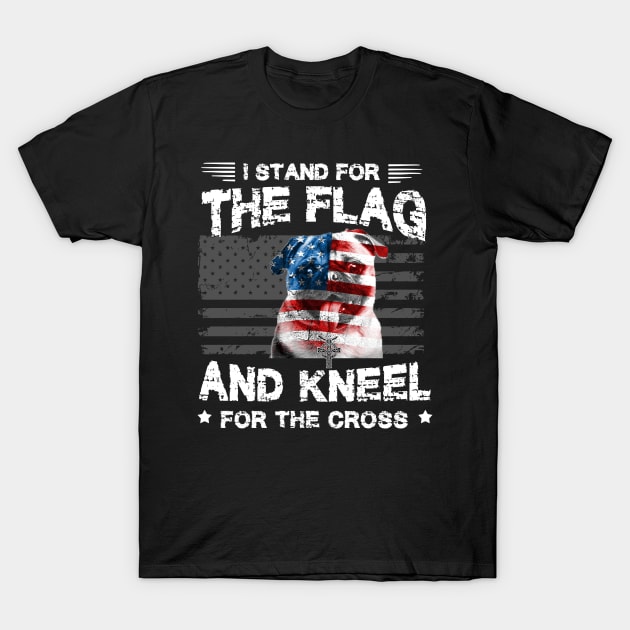 Pugs Dog Stand For The Flag Kneel For Fallen T-Shirt by Antoniusvermeu
